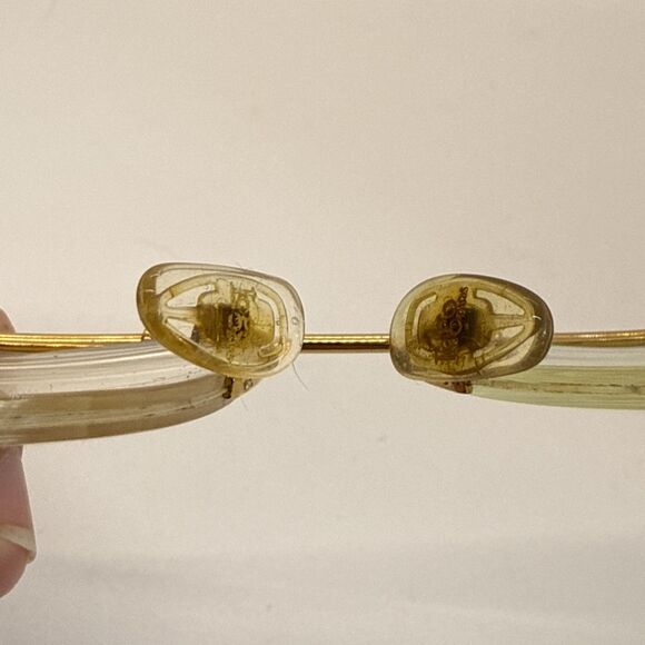 LOGO Paris Eyeglasses Half Rim Metal Frame 006 Gold Cream France 80's. - Picture 16 of 16